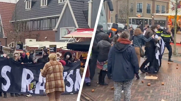 Kick Out Zwarte Piet niet welkom in Volendam: bekogeld met eieren en oliebollen