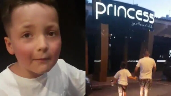 Klein baasje wil met papa naar de club om 'wimmens boebies' te bekijken