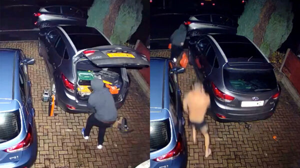 Inbreker gaat jankend op de knietjes als hij door kickbokser Kian Shakouri wordt betrapt