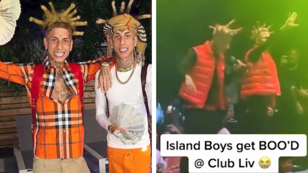 De Island Boys worden uitgejouwd tijdens hun eerste live-optreden