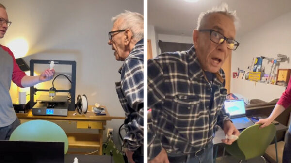 Opa ziet voor het eerst een 3D-printer en zijn reactie is ge-wel-dig