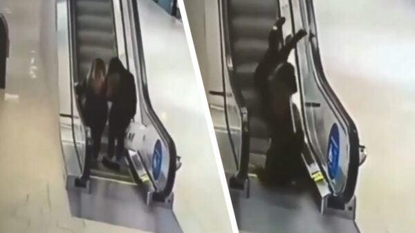 Uit de oude doos: na wat wijntjes de roltrap nemen is een hele opgave