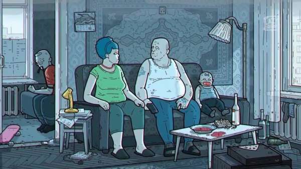 Het Simpsons-intro op zijn Russisch is een knap deprimerend meesterwerkje