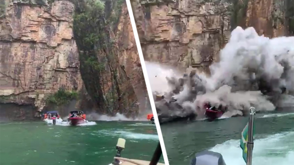 Heftige beelden: rots breekt af en stort op toeristenbootjes in Brazilië, ten minste 7 doden