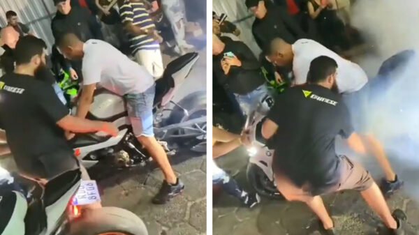 Deze burn-out met een dikke BMW S1000RR is van best korte duur