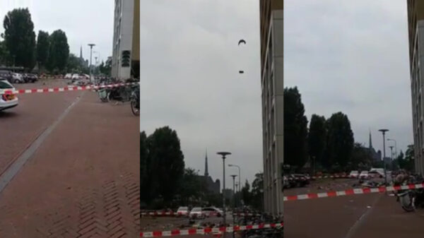 Vrouw pleurt complete inboedel van heul hoog naar beneden