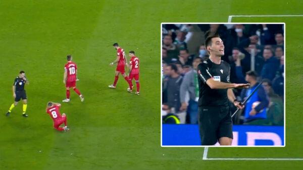 Mafkees smijt ijzeren staaf tegen het hoofd Sevilla-speler Joan Jordan