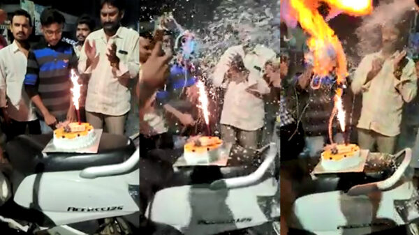 Jarige Job uit India weet nu ook dat serpentine-spray brandbaar is