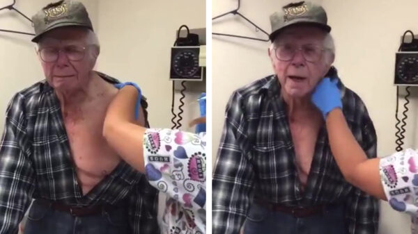 Feelgoodfilmpje van de dag: opa is een beetje bang voor naalden