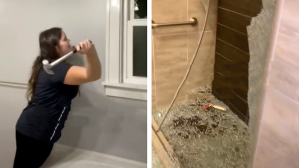 Man filmt doorgedraaide 19-jarige ex-vriendin die hun huis met een hamer sloopt