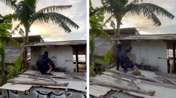 Graffiti-bink koos net het verkeerde plekje om z'n kunstwerk op te zetten