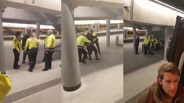 Gast weigert politieorders op te volgen en wordt naar de grond gewerkt