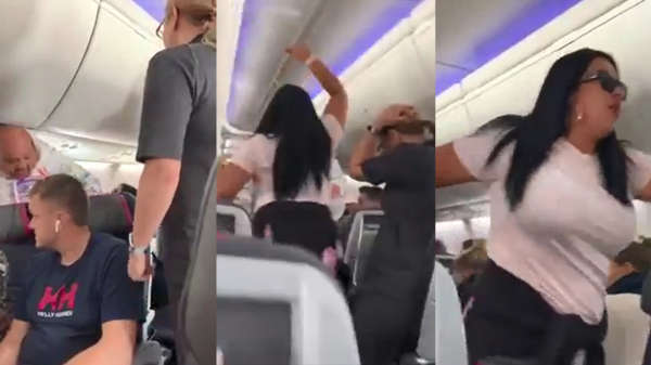 Jaloerse vrouw valt haar eigen man aan in het vliegtuig en zorgt voor 2 uur vertraging