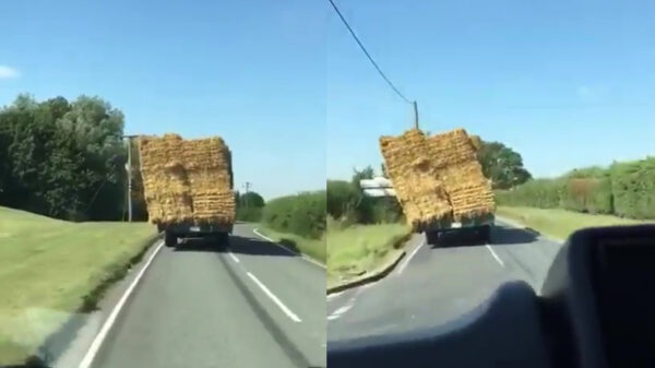 Protip: zet altijd je lading fatsoenlijk vast als je gaat rijden