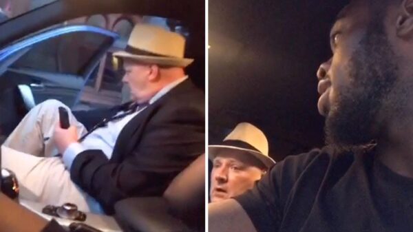 Straalbezopen bejaarde denkt dat 'ie in een Uber zit