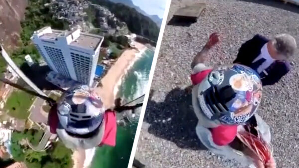 Kan gewoon. Van een parachutesprong op een hotel naar een basejump op het strand