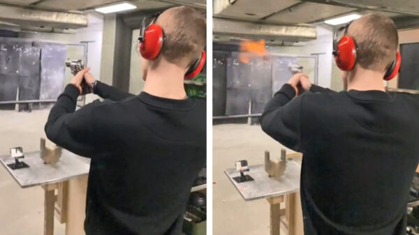 Onervaren schutter heeft een behoorlijke close call op de schietbaan