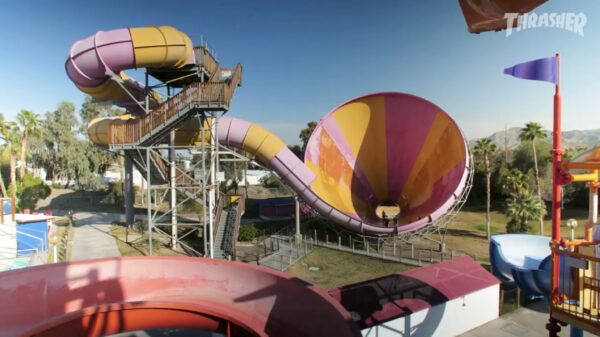 Verlaten waterpark leent zich prima voor een gruwelijke skatesessie