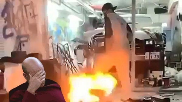 Ook maar eens proberen: trucje met gas en een autoband