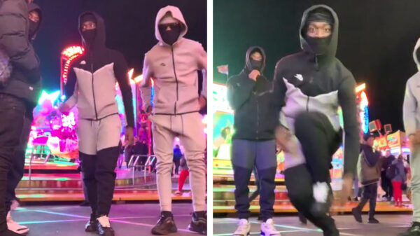 Stoere drillboys doen best een beetje gek TikTok-dansje op de kermis