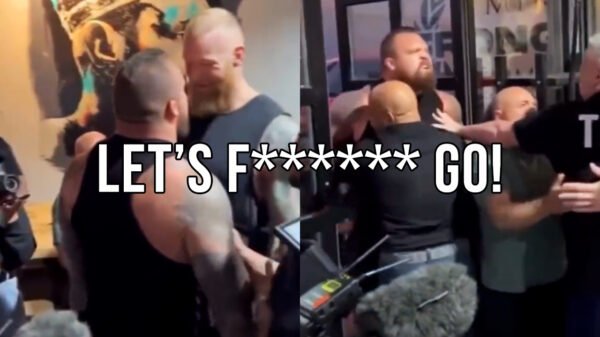 De 'staredown' tussen Eddie Hall en Hafþór Björnsson loopt ouderwets uit de hand