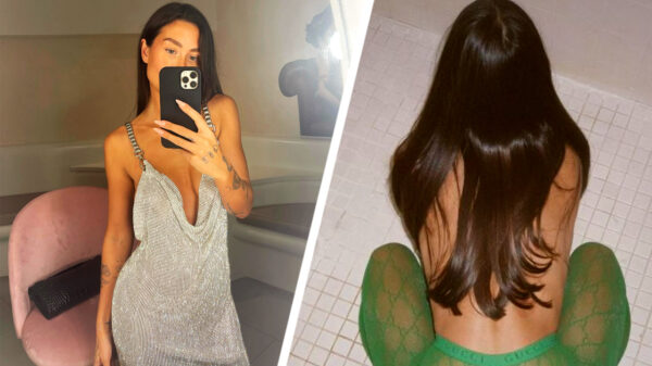 Jaimie Vaes showt vol trots haar nieuwe kapsel door haar achterwerk op de foto te zetten