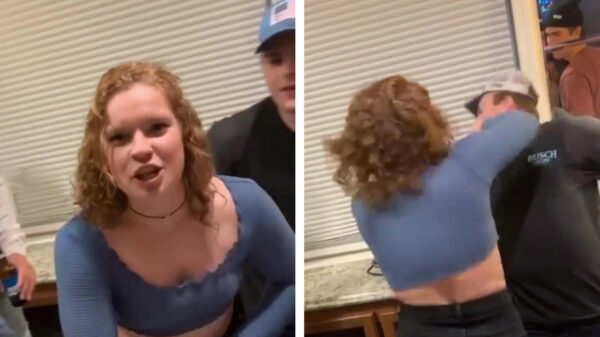 Deze dame op d'r derrière petsen levert je een knap blauw oog op