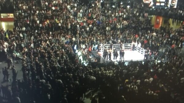 Gevecht tussen Badr Hari en Arek Wrzosek gestaakt na vechtpartijen op tribune