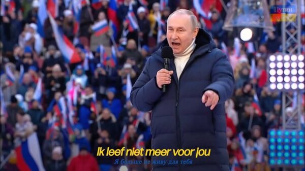 Vladimir Poetin covert Marco Borsato's 'Ik leef niet meer voor jou' tijdens viering annexatie van de Krim