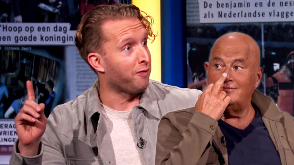 Twitter ging los op de veel te bruine Jack van Gelder die heerlijk te kakken werd gezet in 'Dit was het nieuws'