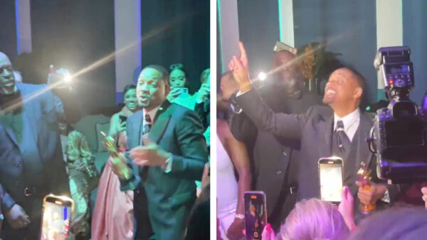 Will Smith uit z’n plaat op de afterparty van de Oscars, alsof er niets gebeurd is