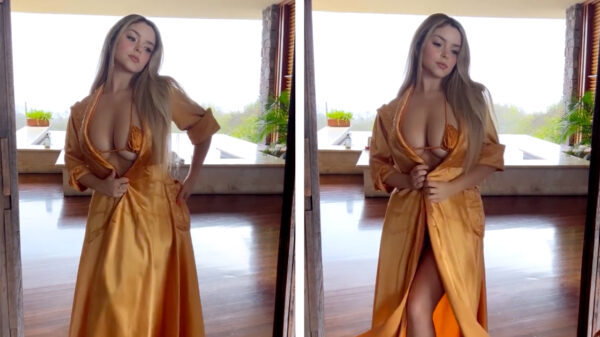 Demi Rose Mawby wil je mening: wat vind je van haar nieuwe ochtendjas?