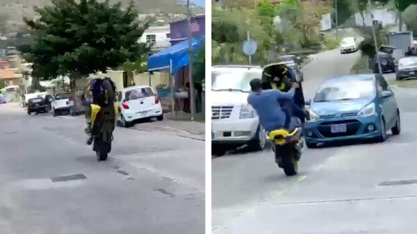 Iets te stoere motorrijder vergeet eventjes dat 'ie niet de enige weggebruiker is