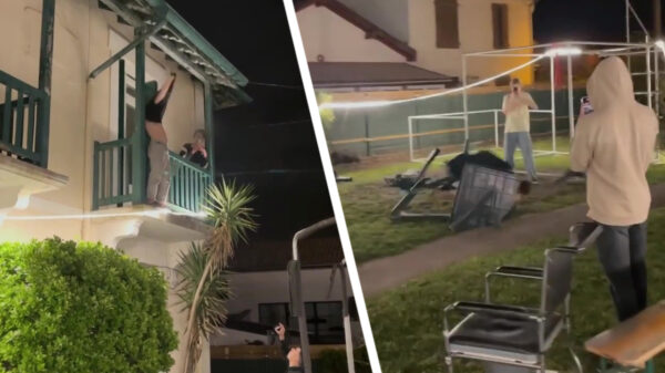 Het is weekend, tijd om in je blote kont een tafel te slopen