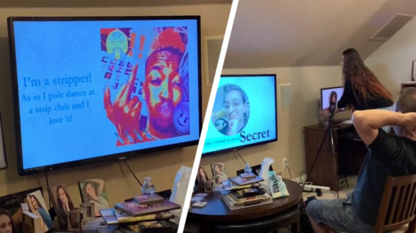 Stripper onthult beroep aan haar ouders door middel van een Powerpointpresentatie