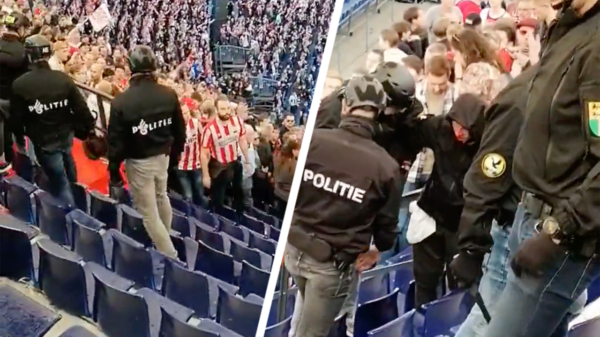Rellen tijdens bekerfinale in De Kuip nadat gemaskerde fans het PSV-vak binnendringen