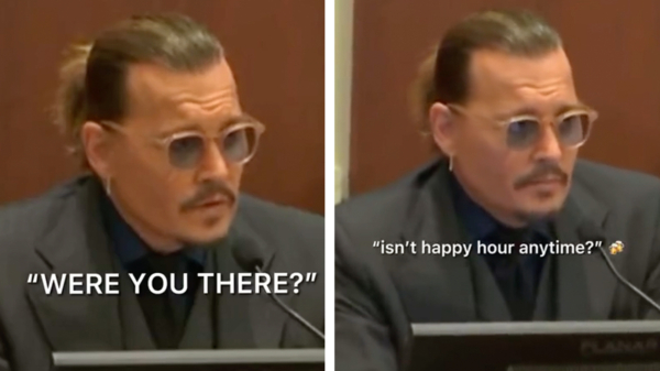 LOL. Johnny Depp overduidelijk klaar met vervelende vragen van advocaat