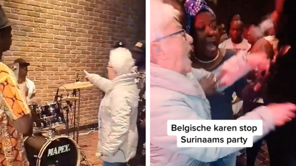 Belgische Karen gaat uit haar stekker en sloopt eigenhandig een Surinaams feestje