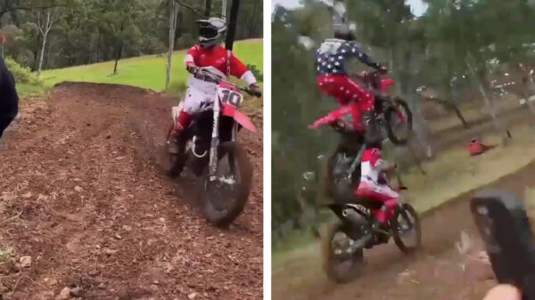 Motorcrosser krijgt ineens een achterligger in zijn nek