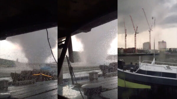 Dikke windhoos trok over Amsterdam en liet een spoor van vernieling achter