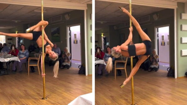 Paaldanseres geeft showtje weg voor opa en oma in het bejaardentehuis