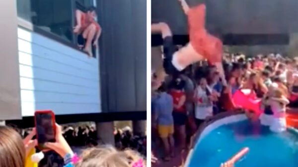 Note to self: als je bezopen bent spring dan nooit uit het raam een zwembad in