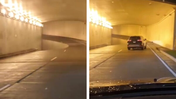 Bestuurder spot bizarre afgrond in verkeerstunnel: "Ben ik stoned of zie ik dit echt!?"