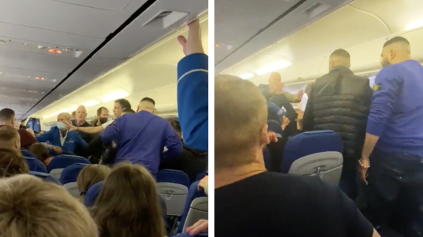 Ordinaire matpartij in het vliegtuig naar Schiphol, 6 idioten aangehouden