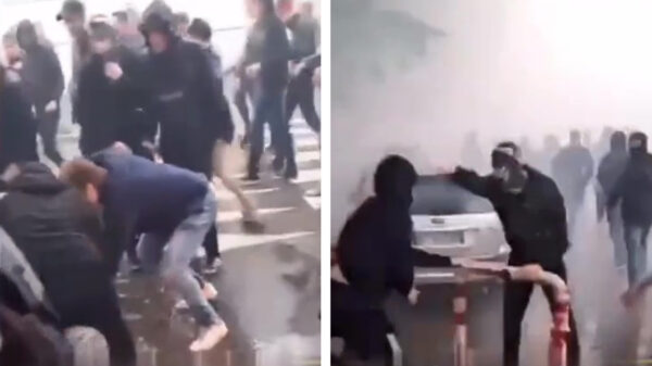 Idiote Feyenoordfans mishandelen Marseille-supporter en laten hem in de goot achter