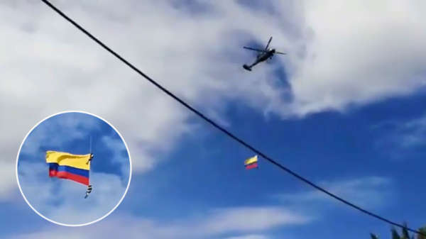Extreme stunt van Colombiaanse militairen met vlaggen en helikopters gaat gruwelijk mis