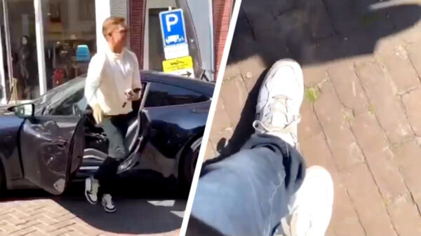 Sneue beveiliger gaat los op fanboys die nieuwe Porsche van Lil' Kleine filmen