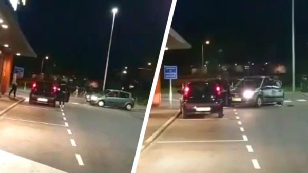 Idioot ramt auto met kind erin tijdens ruzie bij de McDonald's in Meppel