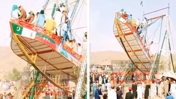 Overvolle attractie in Pakistan begeeft het