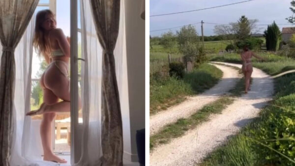 Abbey Hoes trekt praktisch alle kleren uit en huppelt door de Franse weilanden